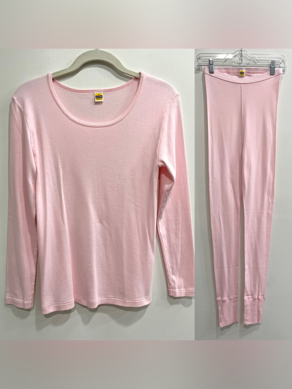 Calida of Switzerland 100% Cotton Pink Pajama Set Long Leg Pants Medium